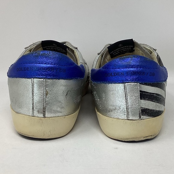 Golden Goose Silver and Blue Men's Shoes - Picture 4 of 12
